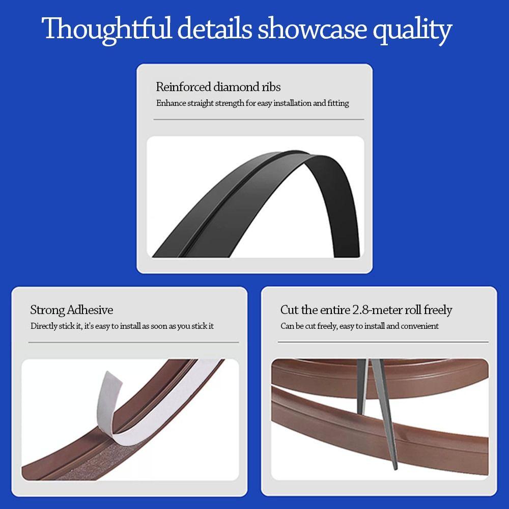 New Self-Adhesive Cabinet Door Dust Strips 2.8M TPE Seal Strip Wardrobe Seal Moisture-proof