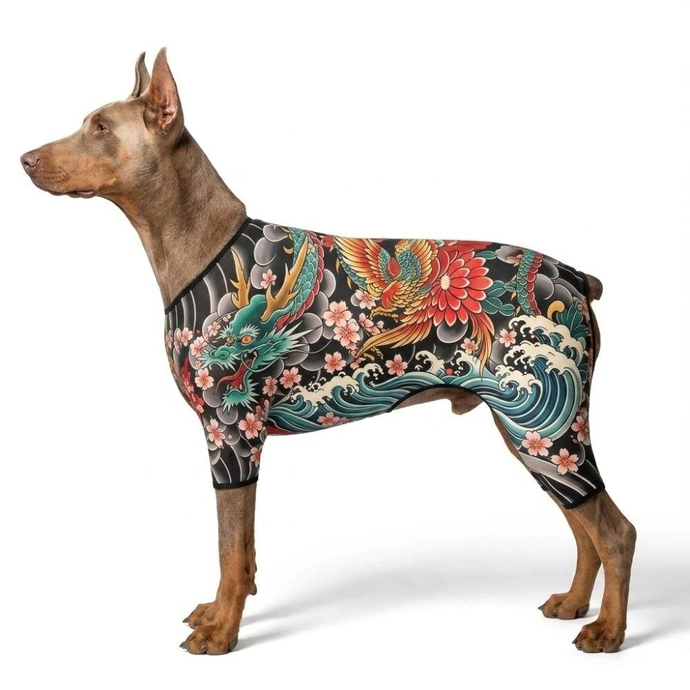 Cool Pet Tattoo Jacket Realistic Pet Clothes Creativity Dog Cat Tattooed Vest For Pet S To 7XL