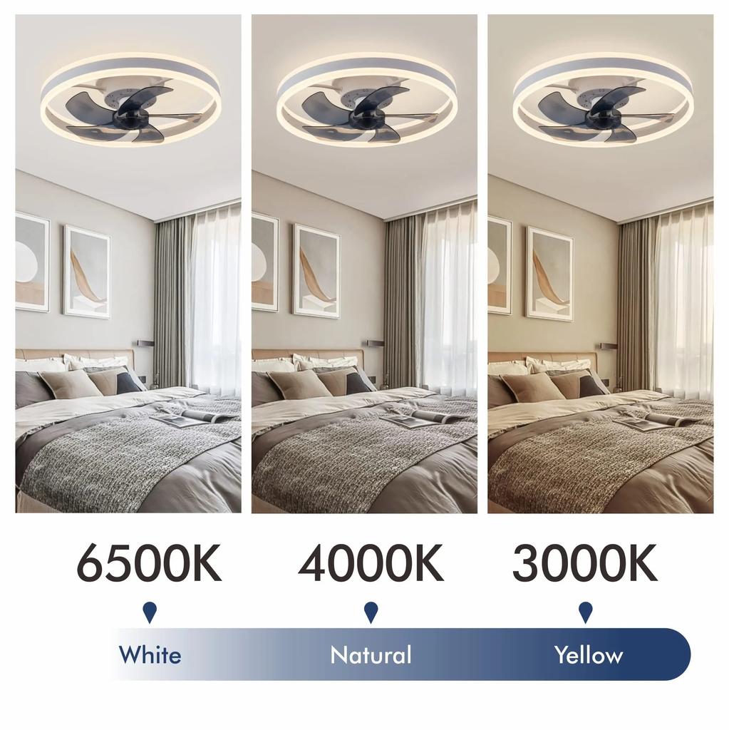 IRALAN Modern Ceiling Fan with Light Remote Control 6 Speed Chanderlier Fan Reversible Dimmable For Living Room Bedroom