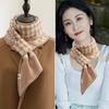 Women's Houndstooth Knitted Scarf, 2023 Winter All-Match Korean Style, Double-Sided Neck Warmer