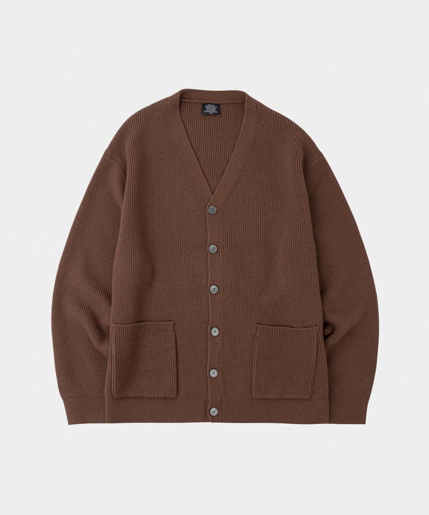 LETTERCOMO Essential V-Neck Cardigan Knit Brown