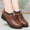 Classic Genuine Leather Women Shoes Round Toe Casual Comfortable Women's Wedge Shoes Spring Autumn  Mother Work Shoes Soft