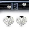 RBOKO 2pcs Car Air Vent Clips,Bling Crystal Heart Charm Car Air Vent Clip,Car Air