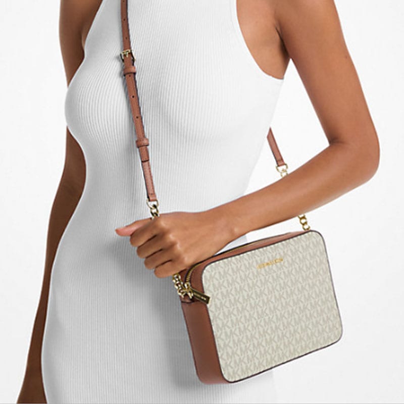 Michael Kors ПВХ Сумка через плечо Большая Женская Ваниль и Дуб 35F8GTTC3B-VANILLA ACORN