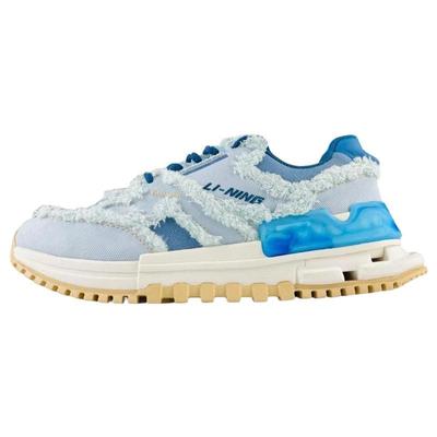 Li Ning удобные повседневные дышащие кроссовки с низким верхом женские кроссовки светло-голубые AZGS078-2