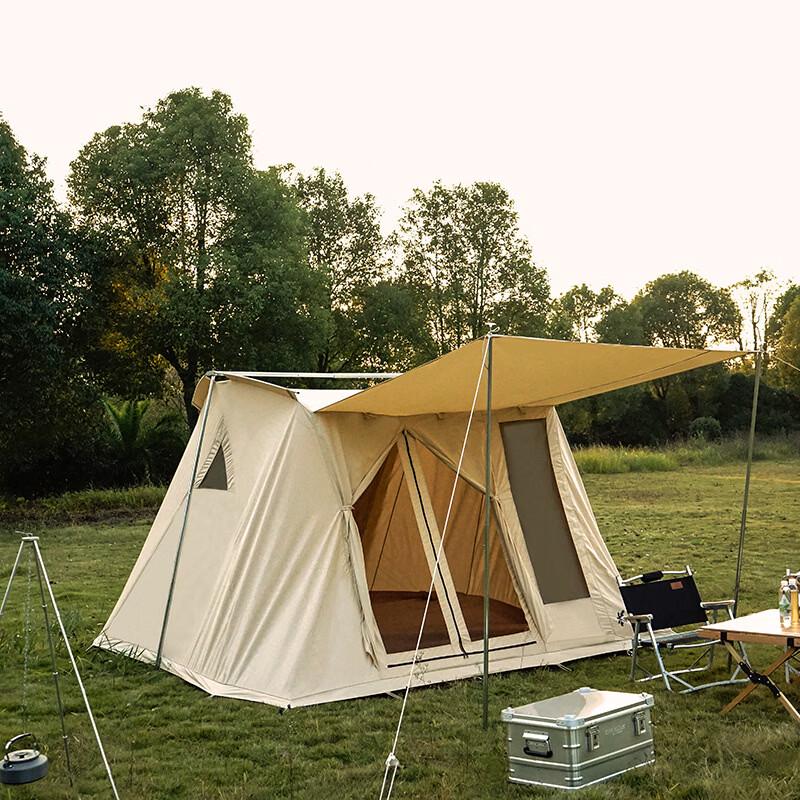 ZISIZ Large Canvas Camping Cabin Tent