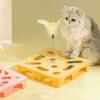 Interactive Puzzle Toy for Cats Puzzle Box with Jingle Balls Spring Feather Wand Cat Enrichment Toy for Indoor Cats Mental Stimulation And