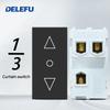 DELEFU Israel Socket DIY Blank Board USB TypeC Doorbell Switch 45A 20A Curtain TEL CAT5 TV HDMI SAT Smart Black