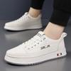 Men's Shoes 2025 Spring New Soft-soled Men's Casual Leather Shoes Trendy Shoes Board Shoes White Shoes Men