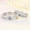 2 шт. Кольца для пары из стерлингового серебра 925 пробы с цирконами Для женщин и мужчин Изысканные студенческие кольца для девушки Серебряные ювелирные аксессуары Свадебные