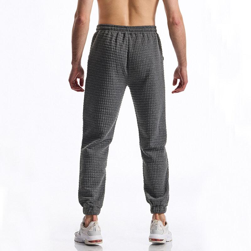 Grid Design Fabric Men's Casual Sports Pants Gym Sport Trousers For Men Jogger Sweatpants Running Workout Jogging Long Pants