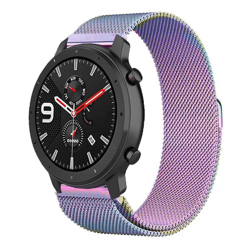 20 мм 22 мм Магнитный миланский ремешок для Amazfit Active 2/GTS 4 3 mini/GTR 47 мм Металлический браслет для Amazfit Balance 2 1/Bip 6 Ремень
