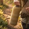Tactical MOLLE Water Bottle Pouch 600D Nylon Drawstring Water Bottle Holder Bag for Outdoor Hiking Camping
