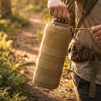 Тактический подсумок MOLLE для бутылки с водой 600D Нейлон Сумка-держатель для бутылки с водой на шнурке для активного отдыха, пеших прогулок, кемпинга