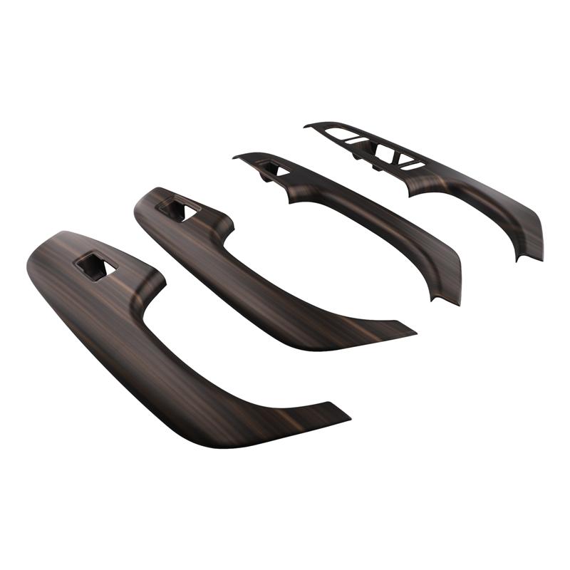 A16P-Car Window Lift Switch Button Cover Interior Door Armrest Trim Panel Wood Grain Color For BYD Seal / BYD ATTO 4