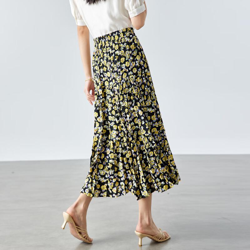 CARBAMMI Floral A-Line Midi Skirt