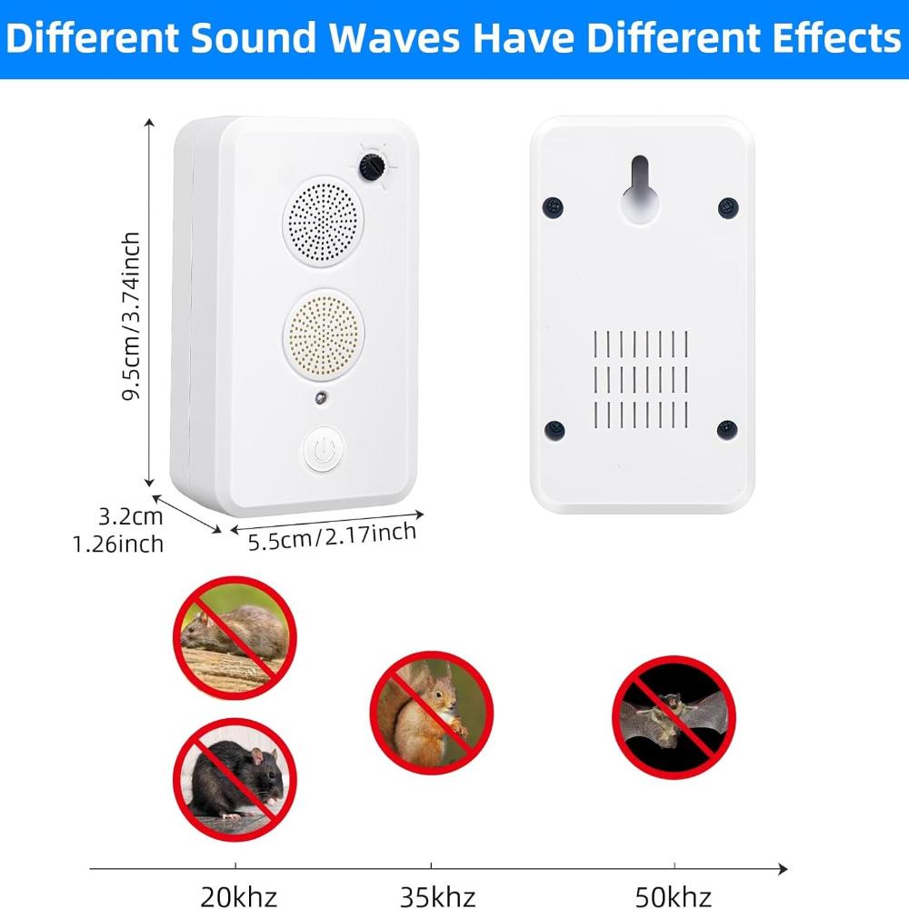 Ультразвуковые отпугиватели летучих мышей для чердака, отпугиватели летучих мышей, отпугивают летучих мышей, перезаряжаемые отпугиватели летучих мышей, безопасные для людей и домашних животных, для использования в помещении и на улице