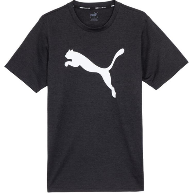 Puma Футболка с коротким рукавом с логотипом, светоотражающая, влагоотводящая, быстросохнущая, дышащая, мужская, черная 520139-01