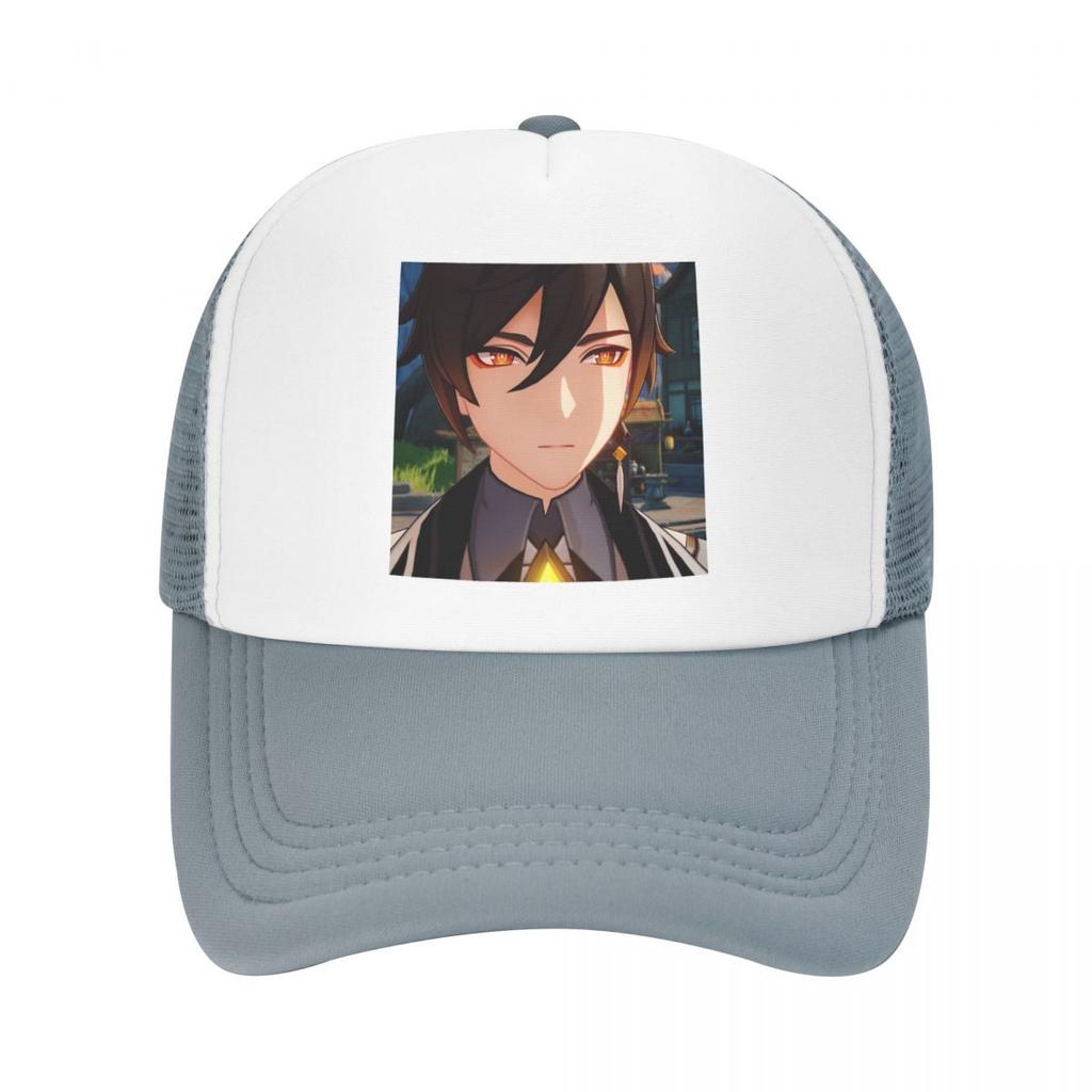 Zhongli Genshin Impact Бейсболка WoUnisex Унисекс Дышащая аниме-игровая шляпа дальнобойщика Уличная одежда Snapback Кепки летние шапки
