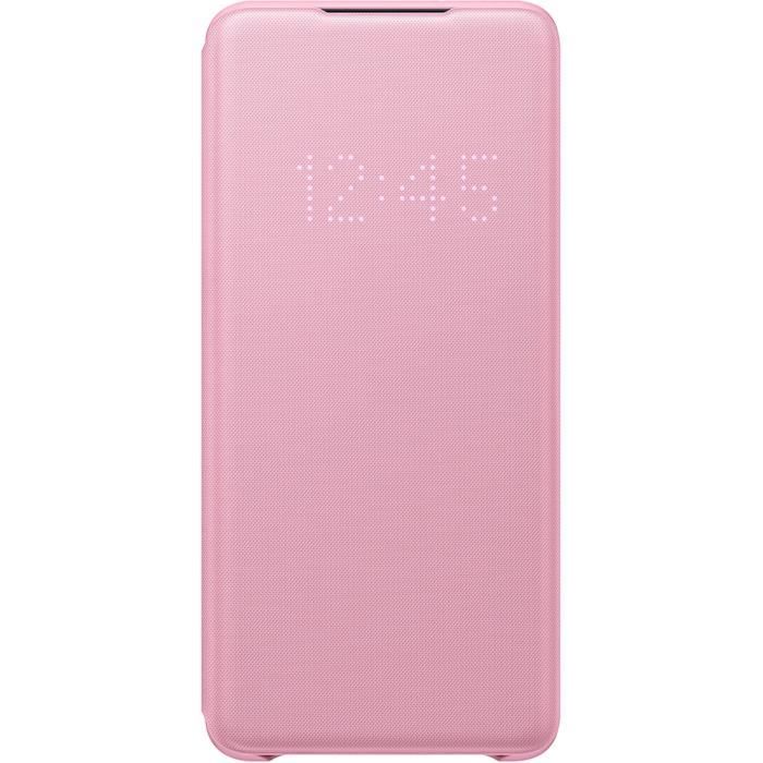 Etui Folio Led View Cover Samsung Rose Pour Galaxy S20+