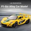 1/22 McLaren P1 GTR модель автомобиля игрушечный сплав литой спортивный автомобиль 3 двери могут быть открыты звук свет инерционный механизм модель украшения праздничный подарок