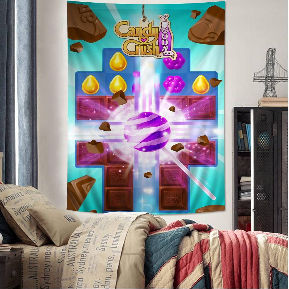 CCandy CCrush SSaga Cartoon Tapestry Art Science Fiction Room Home Decor Art Home Decor