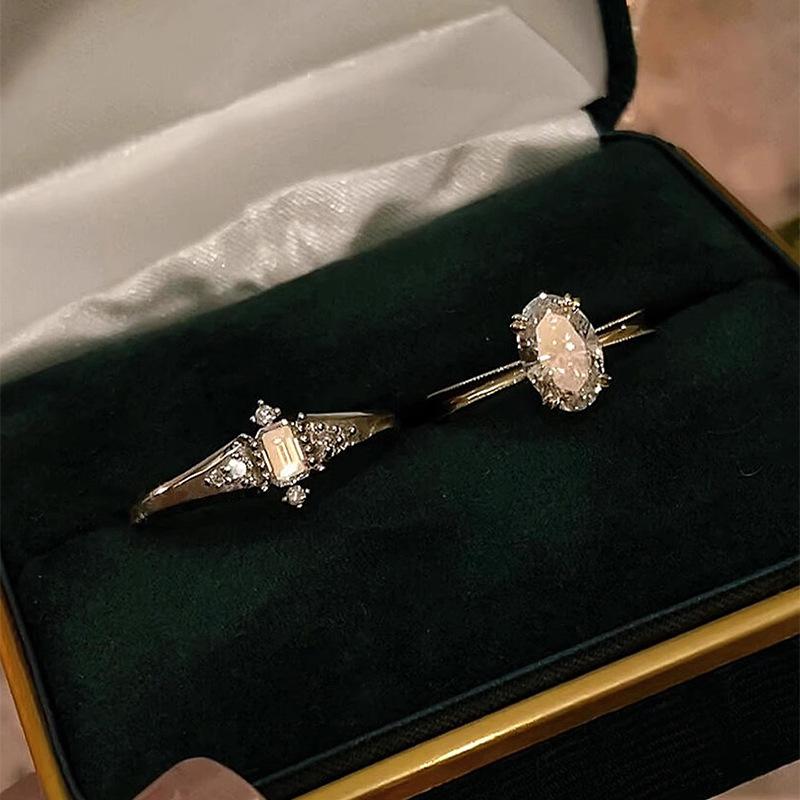 Свежие и простые резные свежие овальные сверкающие бриллиантовые опаловые кольца для женщин высококлассное и ретро кольцо вечеринка тонкий подарок