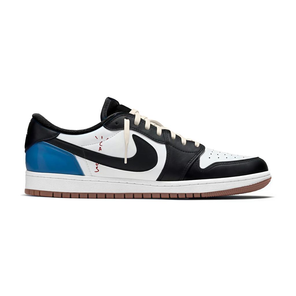 Jordan x Travis Scott Air Jordan 1 Travis Scott X Collaboration 11.0 Leather Magic Low top Vintage Basketball Shoes DZ4137-700(Team1677-)