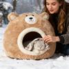 Кровать-пещера для кошки Мягкая Стирка-able Удобная Палатка Кроватка-пещера для котят Домик для питомца в помещении Для котят Щенков В помещении На улице Холодная погода Дом