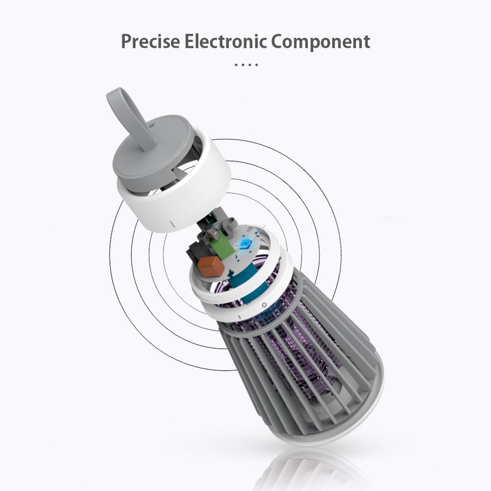 Electric Mosquito Lamp Portable Mosquitoes Trap with UV Ray & Electric Shock Technology Rechargeable & Quiet Bug Zapper for Bedroom Baby Room Office