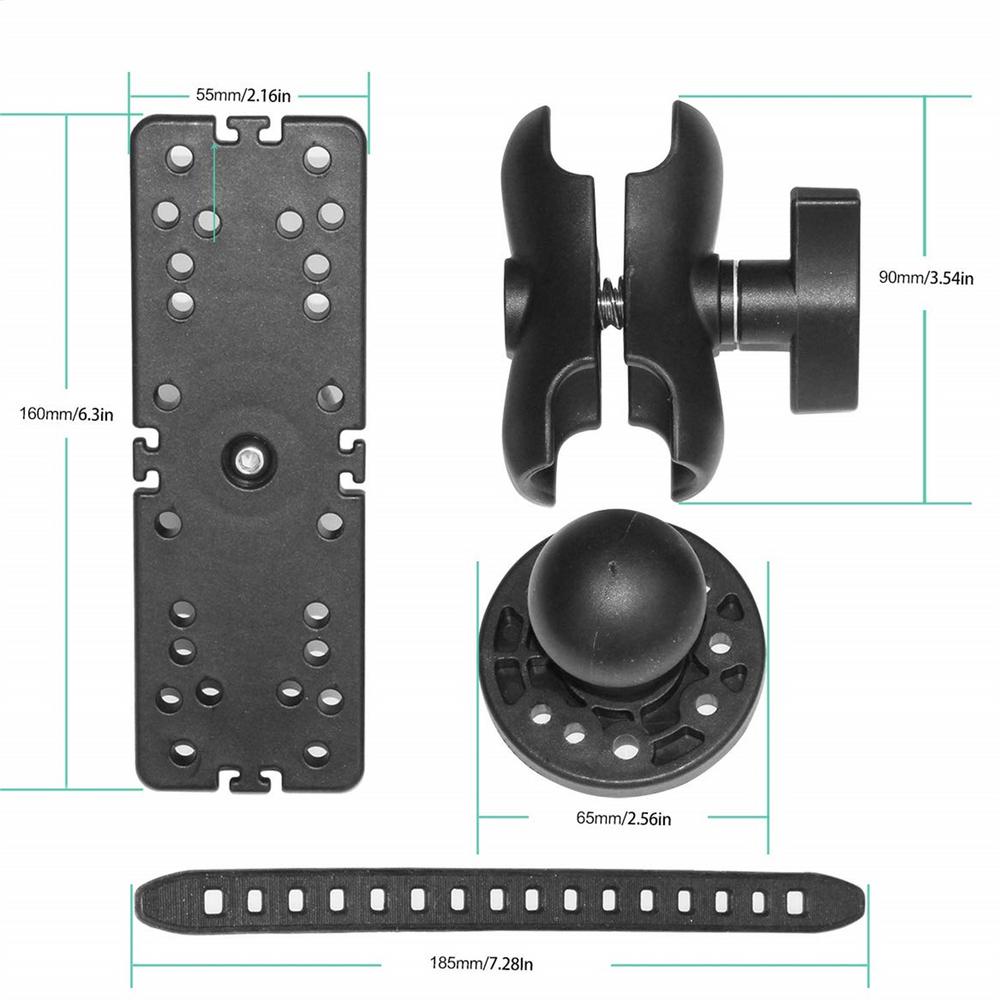 Fish Finder Bracket 360 Degree Swivel Ball Mount Electronic Fish Finder Mount Base Fishfinder Plate Inflatable Kayak Accessorie