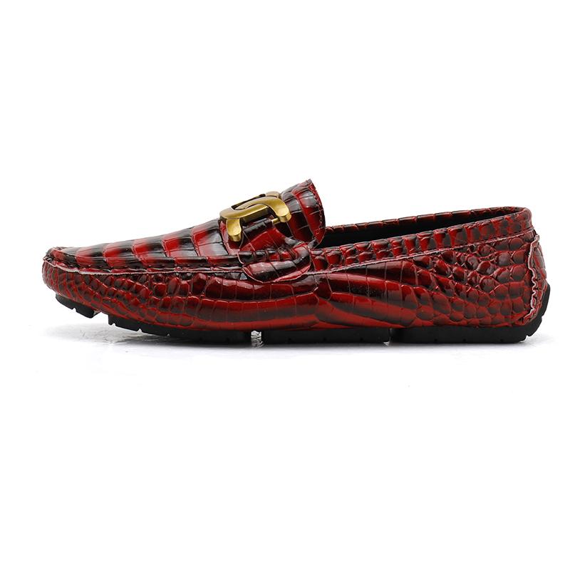 2024 New Red Men Loafers Brand Fashion Mens Leather Moccasins Shoes Size 48 Luxury Casual Driving Shoes Male Sapatos Mascu202nos