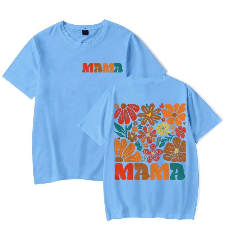Горячая Распродажа Женская Одежда Мама Цветок Бохо Винтажные Футболки Подарок на День Матери Смешная Футболка Топы Бохо Цветочная Мама Футболка с Коротким Рукавом