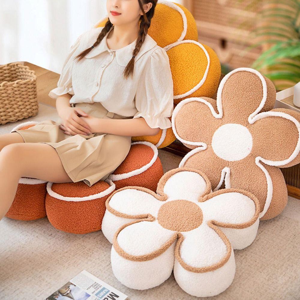 Мягкая подушка для сиденья в виде цветка, более толстая подушка для сиденья, подушка для стула, плюшевая подушка, диван