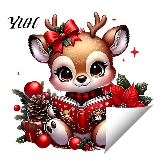 Christmas Party Decoration Supplies Deer Wall Sticker, PVC Elk Decal for Glass Windows Holiday Decorative Patterns Home Decor, Waterproof Removable