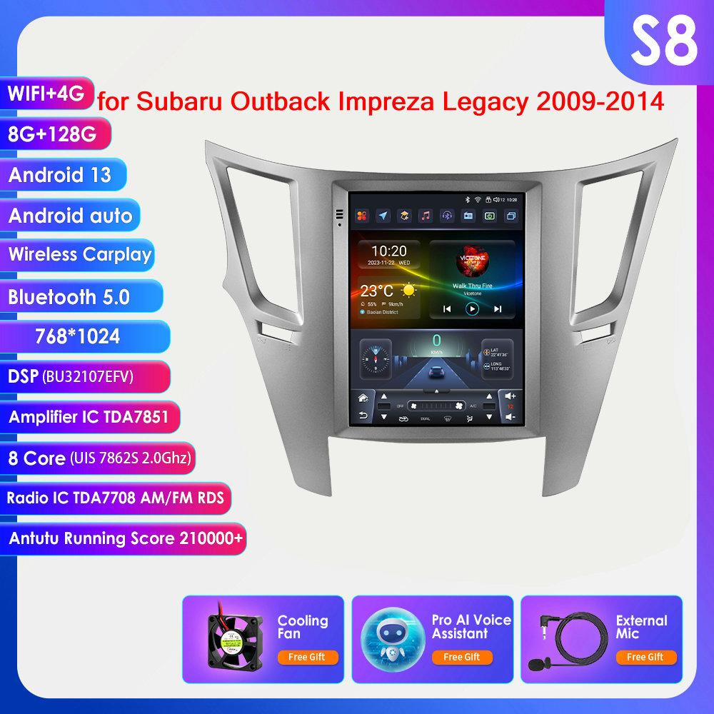 OSSURET 9,7" Android 13 беспроводной Carplay для Subaru Outback Impreza Legacy 2009-2014 GPS стерео автомобильный радиоприемник интеллектуальный мультимедийный плеер 4G BT 2 Din