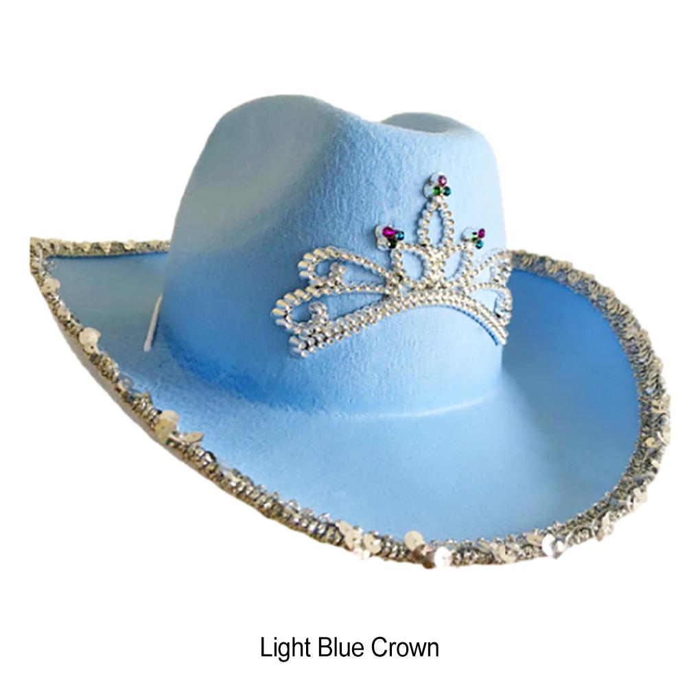 WUUISDNX Премиальная ковбойская шляпа Модная Широкая Подходящие Случаи Яркий Ковбойский Стиль Акриловые Волокна Ковбойская Шляпа Для Взрослых, Розовая разноцветная