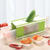 Portable 5 in 1 Vegetable Chopper Manual Stainless Steel Potato Slicer with Container Sharp Vegetable Grater Kitchen Gadgets