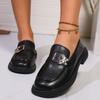 Fashion Butterfly Buckle Pu Leather Loafers Women British Style Black Low Heels Work Shoes Ladies 2025 Spring Slip On Casual