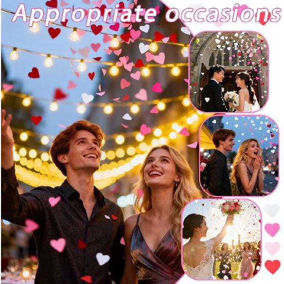 5000 шт. Бумажное конфетти в форме сердца, оптовая упаковка, смешанные красные и розовые сердечки ко Дню святого Валентина, для свадьбы, помолвки, годовщины, вечеринки, украшение стола