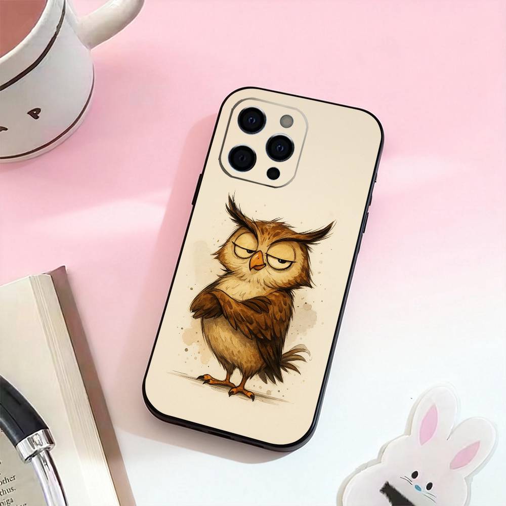 Милый Чехол-Сова Для iPhone 17,16,15,14,13,12,11 Plus,Pro,Max,XS Силиконовый Мягкий Чехол