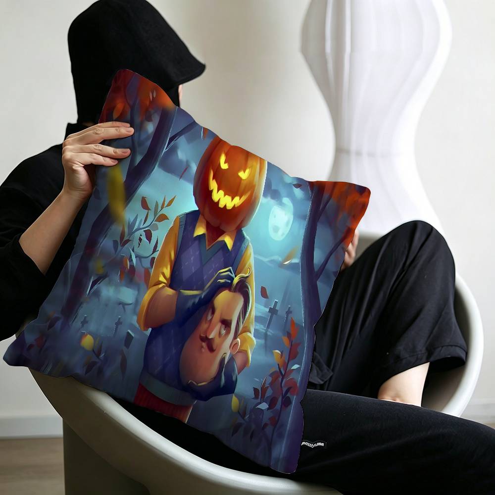 Game Hello NNeighbor Cushion Cover Car Throw Pillow Case For Sofa Car Christmas Gift xcm xcm