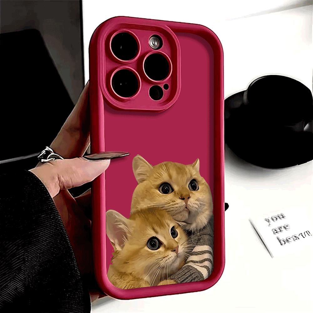 Коллаж из двух рыжих кошек Чехол для телефона для Xiaomi Redmi Note 14 13 12 11 10 9 8 7 Гелевый Гибкий Защитный Чехол от царапин