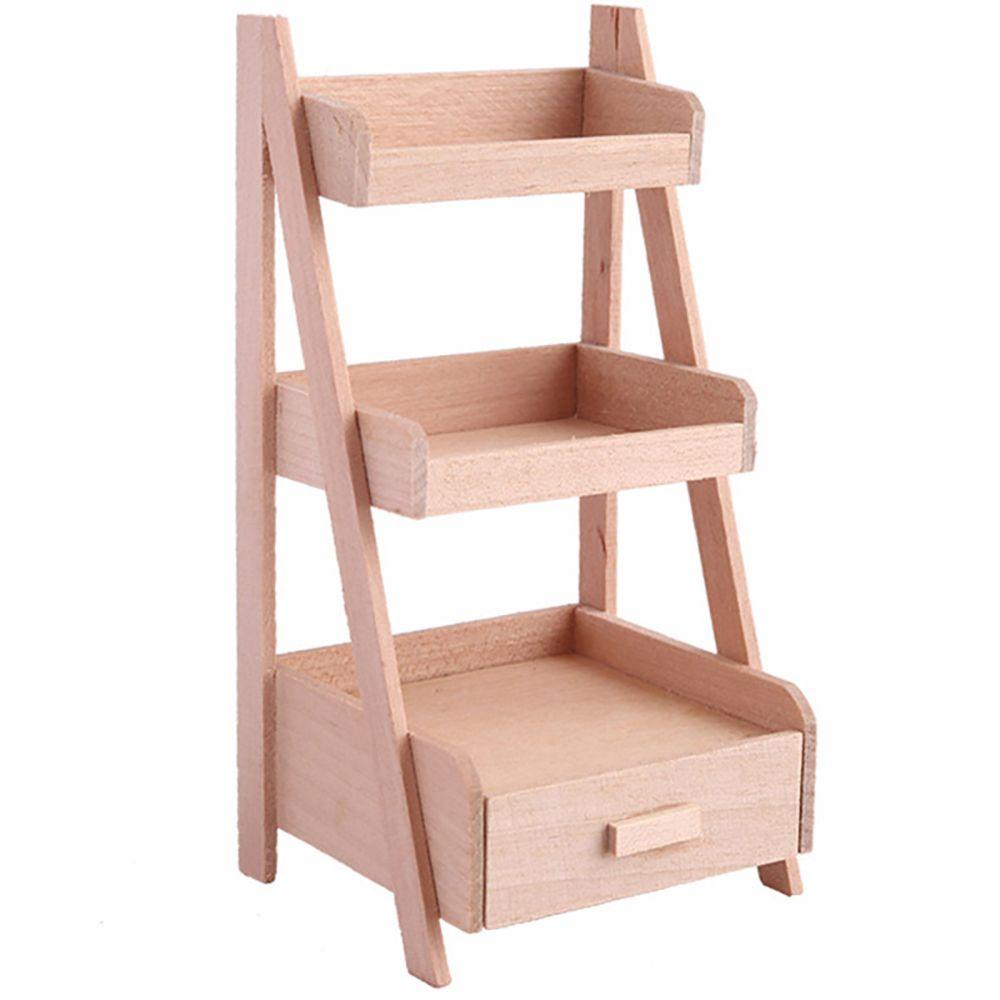 Подставка для цветов Реквизит для фотосъемки Миниатюрный чайный столик Деревянный табурет Мебель для кукольного домика Аксессуары для кукол