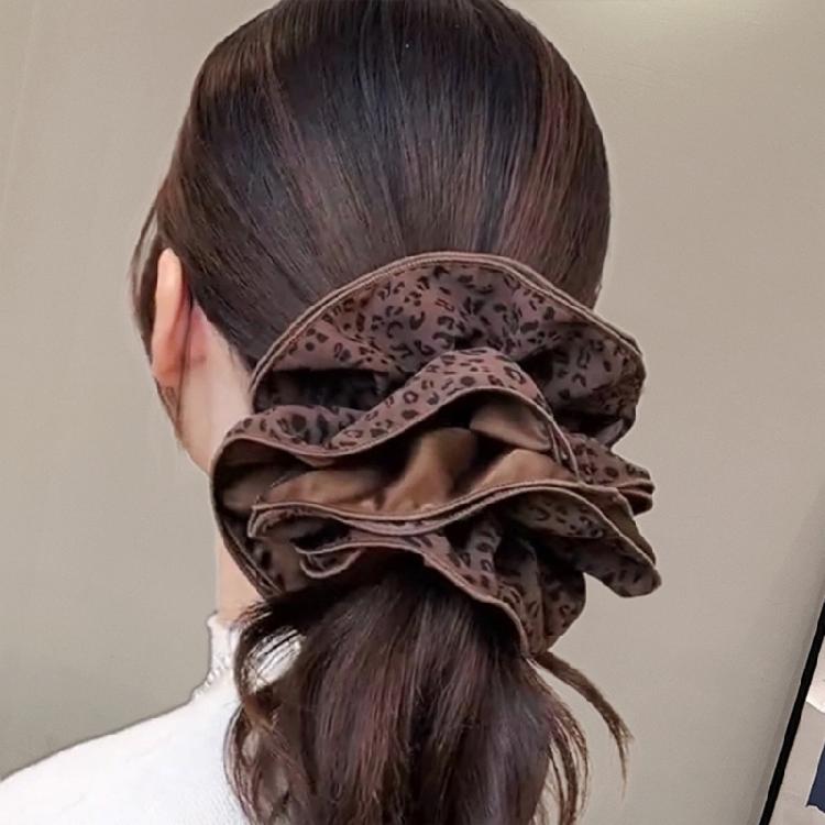 Двусторонняя кофейная резинка для волос Тканевые scrunchies Усиленная конструкция с 4 швами Легкая резинка для волос для различных случаев