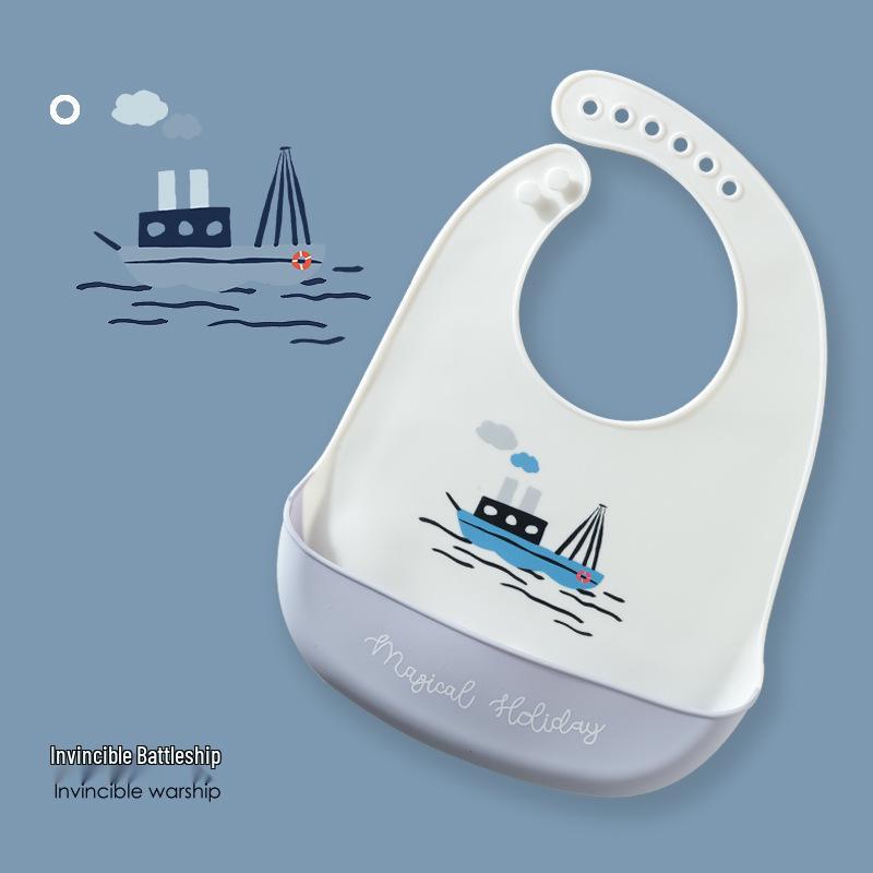 Водонепроницаемый силиконовый детский слюнявчик - Устойчивый к пятнам, Идеальный для детского сада и кормления