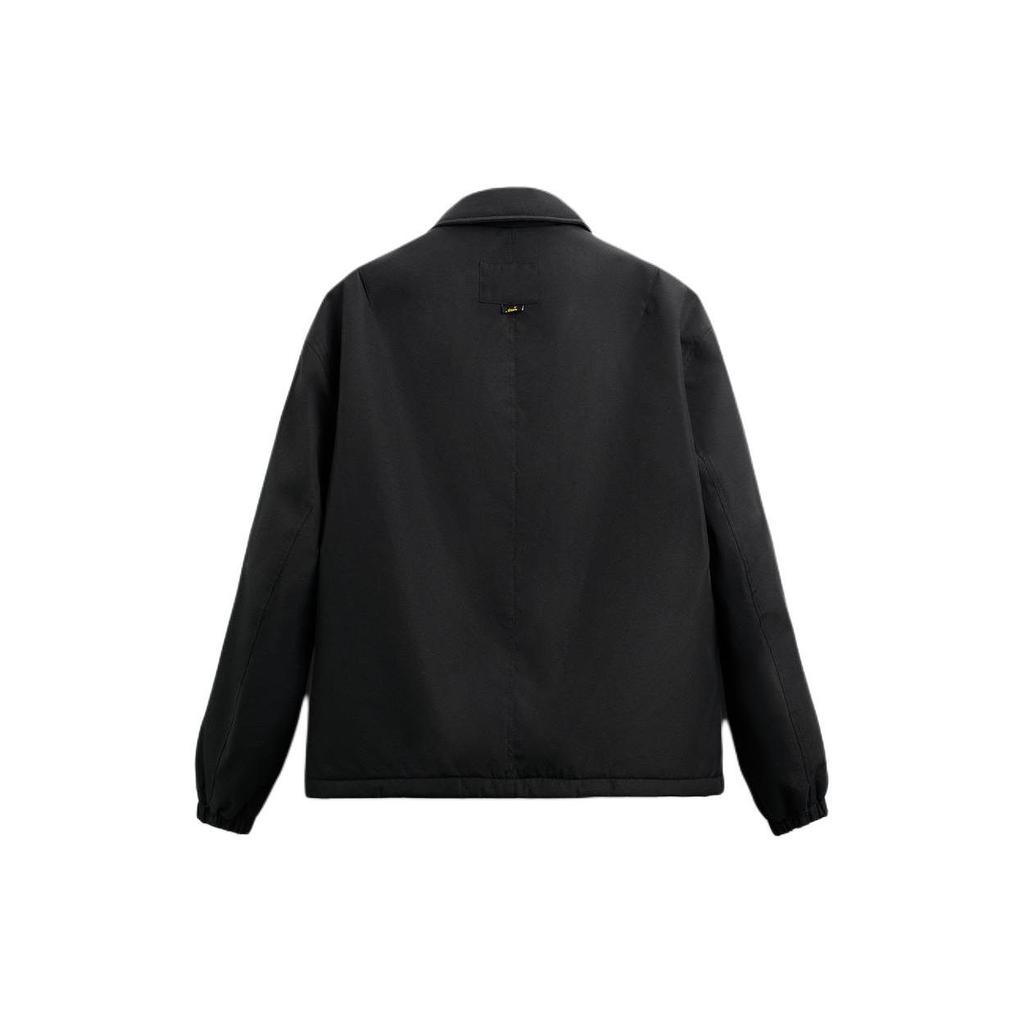 Zara Solid Color Lapel Single-Breasted Versatile Long Sleeve Jacket Men Jackets Black 3833311-800