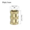 uxcell Knob Insert Nuts, 15-Piece Set, M6 X 12mm(L) X 8mm(OD), Thread-Printed Brass Nuts, Female Thread Inserts, Brass Heat-Set Inserts, Embedded Nuts