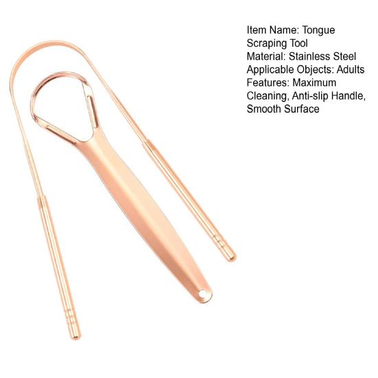 Stainless Steel Tongue Scraper Achieve Maximum Cleaning Anti-slip Handle Smooth Surface Semicircle Tongue Scraper