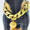 Dog Hollow Bell Pet Teddy Koji Fa Dou Bully Cat Gold Collar with Bell Plastic Big Gold Chain
